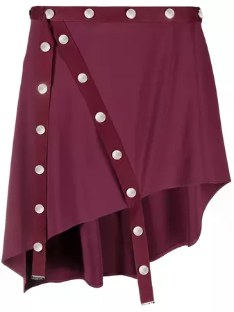 The Attico button-embellished Asymmetric Miniskirt - Farfetch
