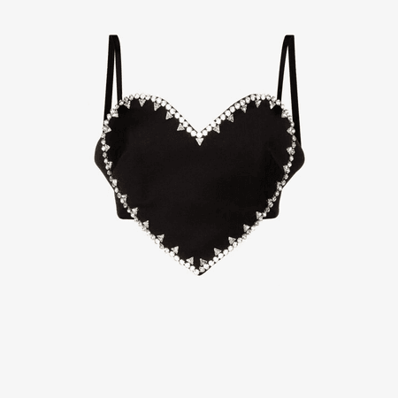 Area heart-cut crystal embellished top