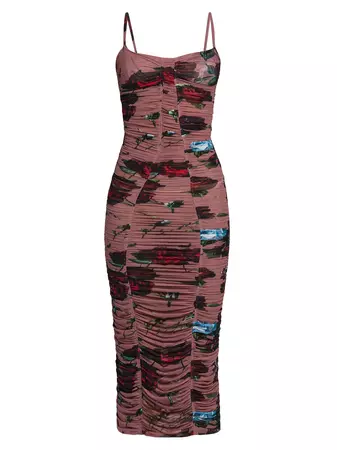 Shop Dolce&Gabbana Floral Ruched Tube Midi-Dress | Saks Fifth Avenue