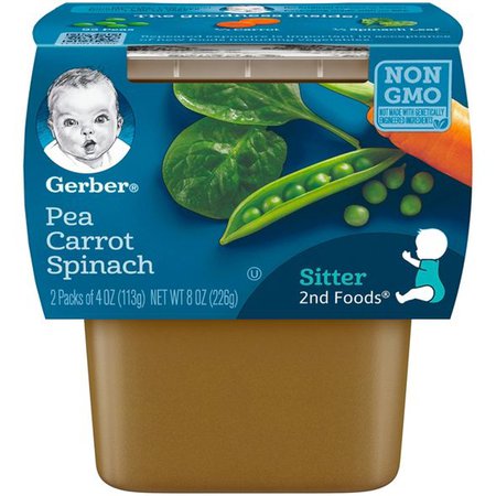 Gerber 2nd Foods Pea Carrot Spinach Baby Food - 4oz (2ct) : Target