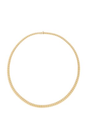 18k Yellow Gold Collana Collar Thin Necklace By Sidney Garber | Moda Operandi