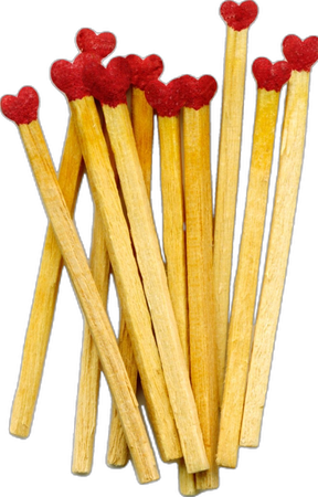 valentine heart shaped matches aesthetic png