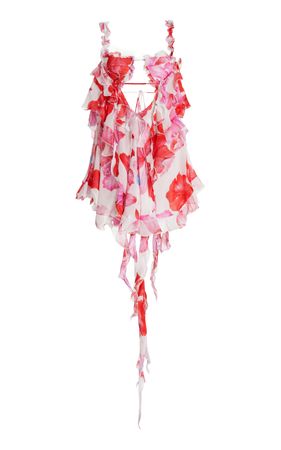Glory Ruffled Floral-Crepe Mini Dress By The Attico | Moda Operandi