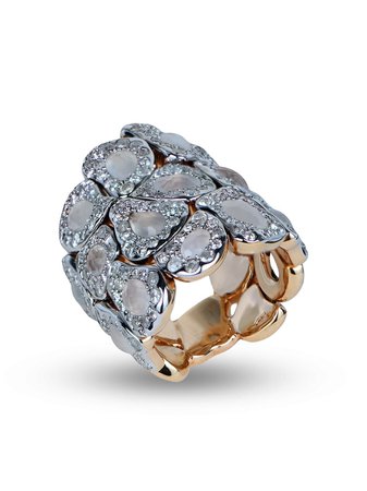 RODNEY RAYNER 18kt rose gold diamond Via Roma 3 row ring - FARFETCH