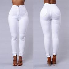 Women High Waist Tight Long Jeans Pencil Stretch Denim Pants 9 Styles Sc04 Style 1-white S | eBay