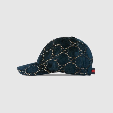 Blue GG Velvet Children's Hat | GUCCI® US