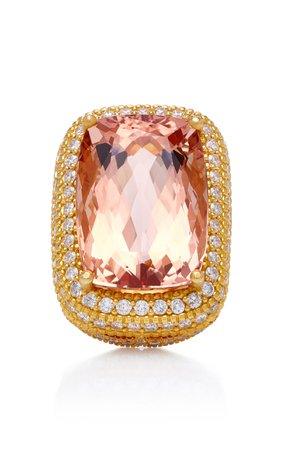 Sara Weinstock 18K Gold Morganite And Diamond Ring