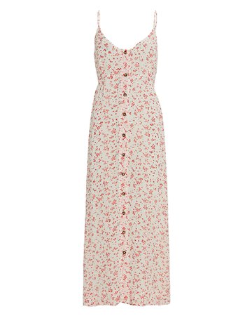 GANNI Floral Georgette Button-Front Midi Dress | INTERMIX®