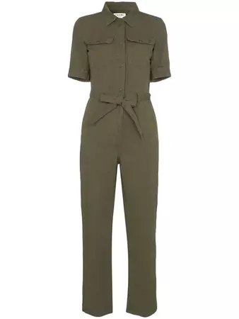 FRAME Belted cotton and linen jumpsuit $396 - Shop SS19 Online - Fast Delivery, Price