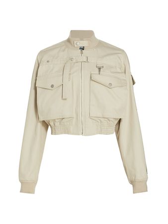 Reese Cooper Two Steps Forward Cropped Cargo Bomber Jacket