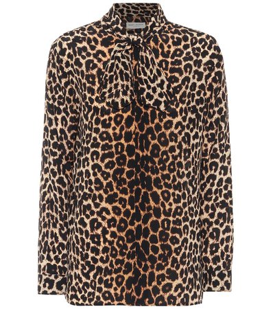 Saint Laurent, Leopard-print silk blouse