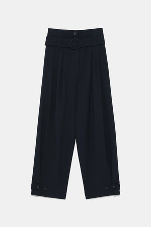 STRIPED PALAZZO TROUSERS - Collection-BACK TO MINIMAL-WOMAN | ZARA New Zealand