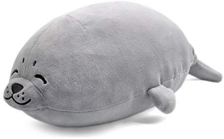 Amazon.com: sunyou Plush Cute Seal Pillow - Stuffed Cotton Soft Animal Toy Grey 16.5 inch/45cm (Small) Gift for Kids/Couples/Friends: Toys & Games