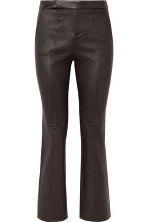 Equipment | Sebritte cropped leather flared pants | NET-A-PORTER.COM