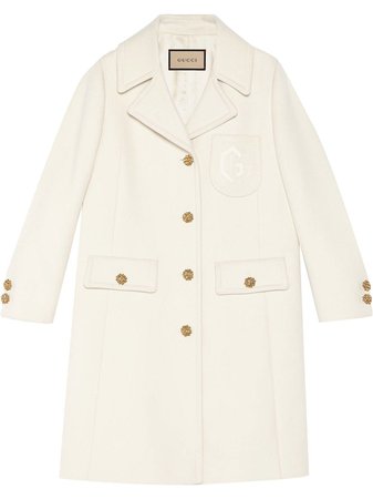 Gucci Double G Embroidered button-front Coat - Farfetch