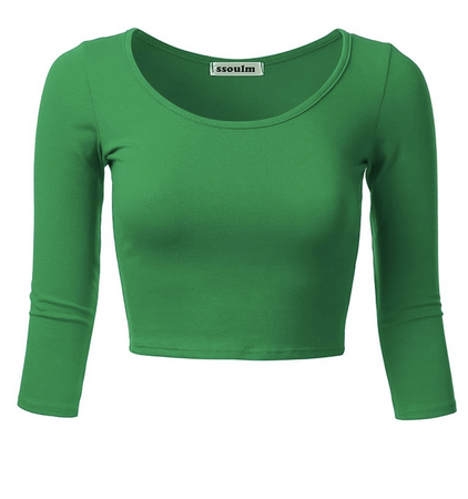 green shirt crop