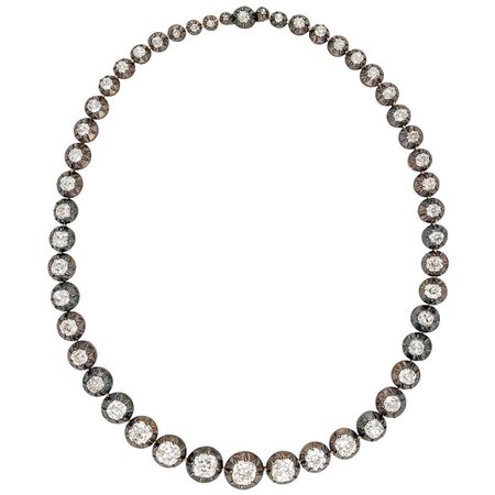 Victorian Diamond Riviere Necklace, circa 1850 For Sale at 1stDibs