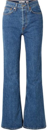 High-rise Wide-leg Jeans - Mid denim