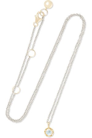 Larkspur & Hawk | Ivy 14-karat white and yellow gold diamond necklace | NET-A-PORTER.COM