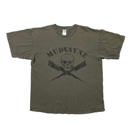 Mudvayne Vintage 90s Y2k Army Green Metal Band Tee... - Depop