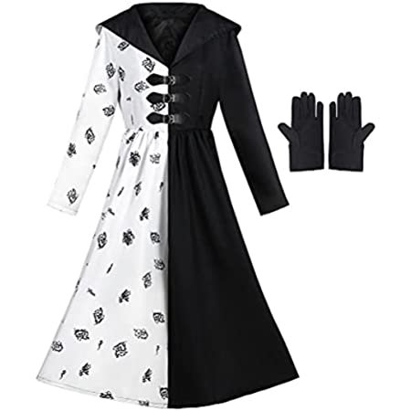 Amazon.com: Women's Cruella Deville Costume Dress Stole with Gloves Full Set Outfits for Halloween (XX-Large, Full Set 4) : Clothing, Shoes & Jewelry