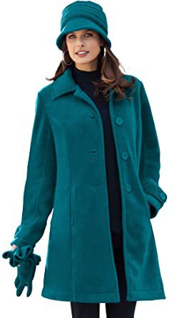 Roaman's Women's Plus Size Plush Fleece Jacket Soft Coat at Amazon Women's Coats Shop