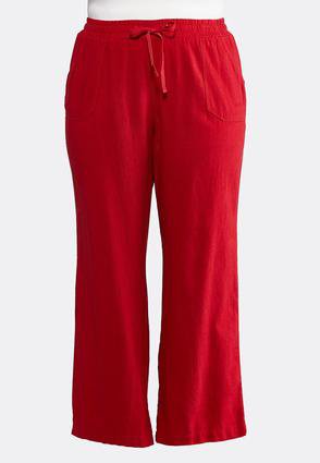 Plus Size Drawstring Linen Pants Pants Cato Fashions