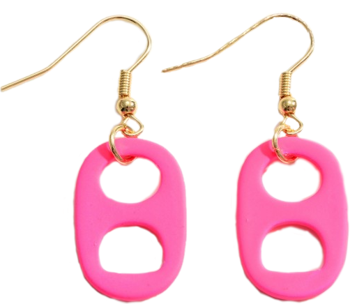 Pink Soda Tab Earrings