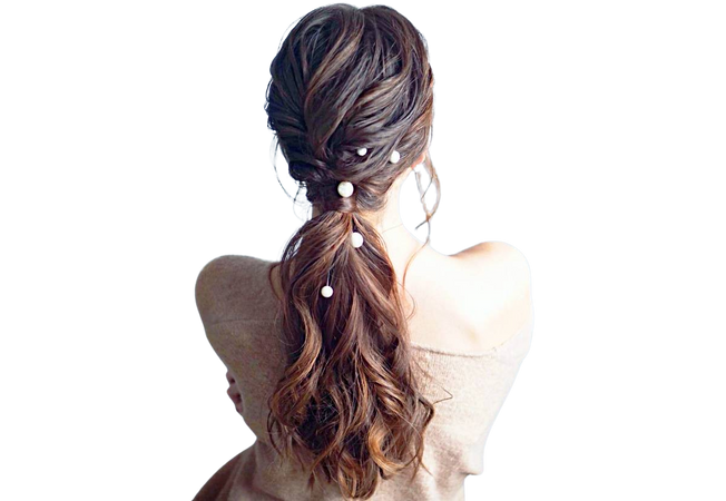 ponytail pearls hairstyles