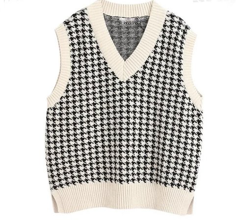 sweater vest black and white