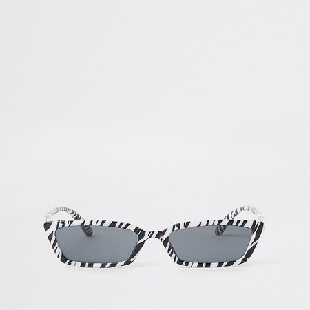 Black zebra print slim frame sunglasses - Retro Sunglasses - Sunglasses - women