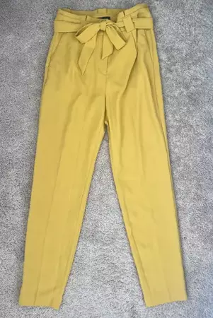 EXPRESS Mustard Paper Bag Pants Yellow Size 4 - $18 - From Kailee