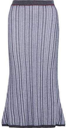 Checked Wool And Cotton-blend Midi Skirt