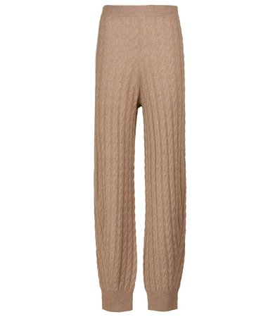 Totême - Cable-knit stretch-cashmere pants