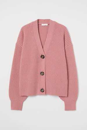 Rib-knit Cardigan - Pink - Ladies | H&M US
