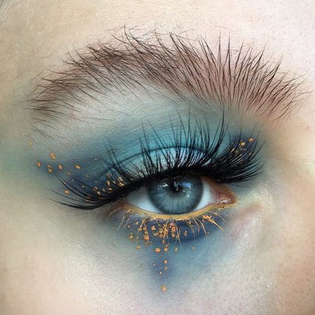 turquoise gold eye makeup