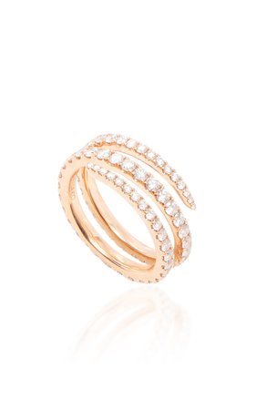 Triple Coil 18K Gold Diamond Ring by Anita Ko | Moda Operandi