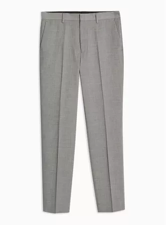 Light Grey Marl Slim Fit Suit Trousers | Topman