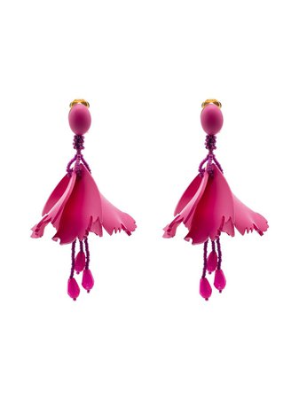Shop purple Oscar de la Renta oversized flower drop earrings with Express Delivery - Farfetch