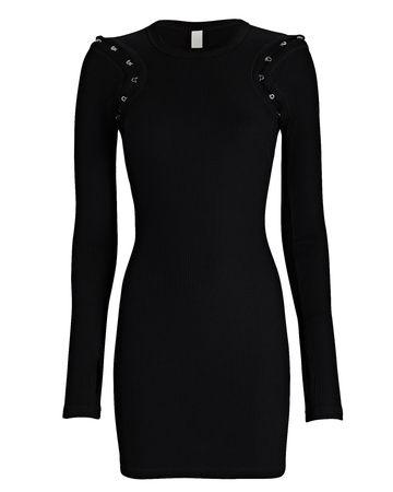Dion Lee Hook & Eye Mini Dress In Black | INTERMIX®