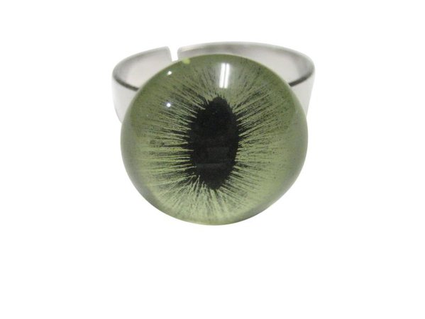 Green Cat Eye Adjustable Size Fashion Ring | Etsy