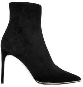 Rene' Caovilla Faux Pearl-embellished Suede Ankle Boots