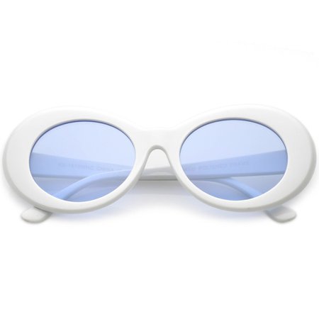 Retro 1990's Fashion Clout Goggle Oval Colored Lens Sunglasses - zeroUV