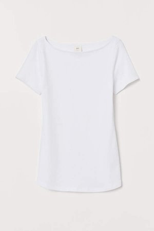 Boat-neck T-shirt - White