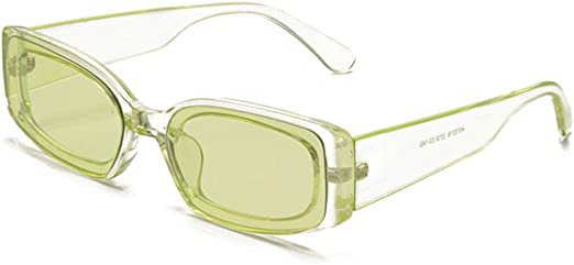 Amazon.com: Azoxus Trendy Rectangle Sunglasses Small Plastic Frame Candy Colored Lens Green 57mm : Clothing, Shoes & Jewelry