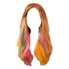 Orange with colorful strands hair