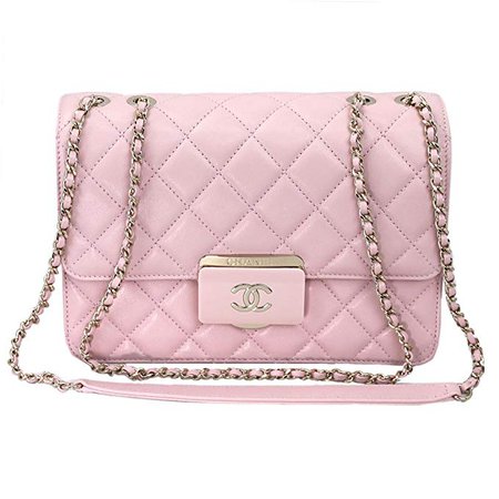 Amazon.com: Chanel Pink Sheepskin Leather Chain shoulder Flap bag A93222 Y60545: Clothing