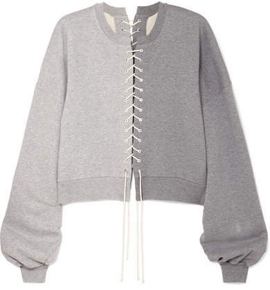 Unravel Project - Lace-up Cotton-jersey Sweatshirt - Gray