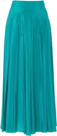 Burnett New York Pleated Silk-Georgette Midi Skirt Size: 0