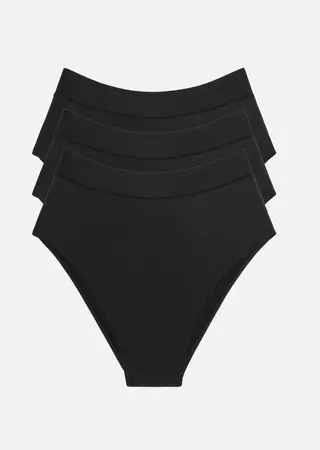 The Highwaist Underwear Pack - Black - 3 Pairs - Modal | CUUP